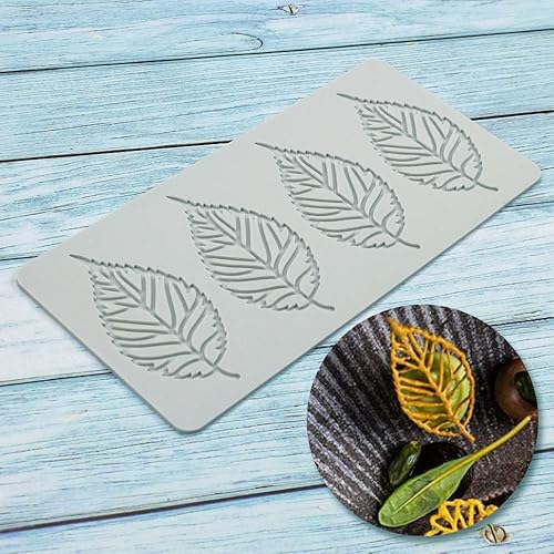 Miniatura 7 de Moldes de silicona de hojas huecas, moldes de chocolate con forma de corazón, geometría, molde de silicona 3D, molde de hojas de caramelo de