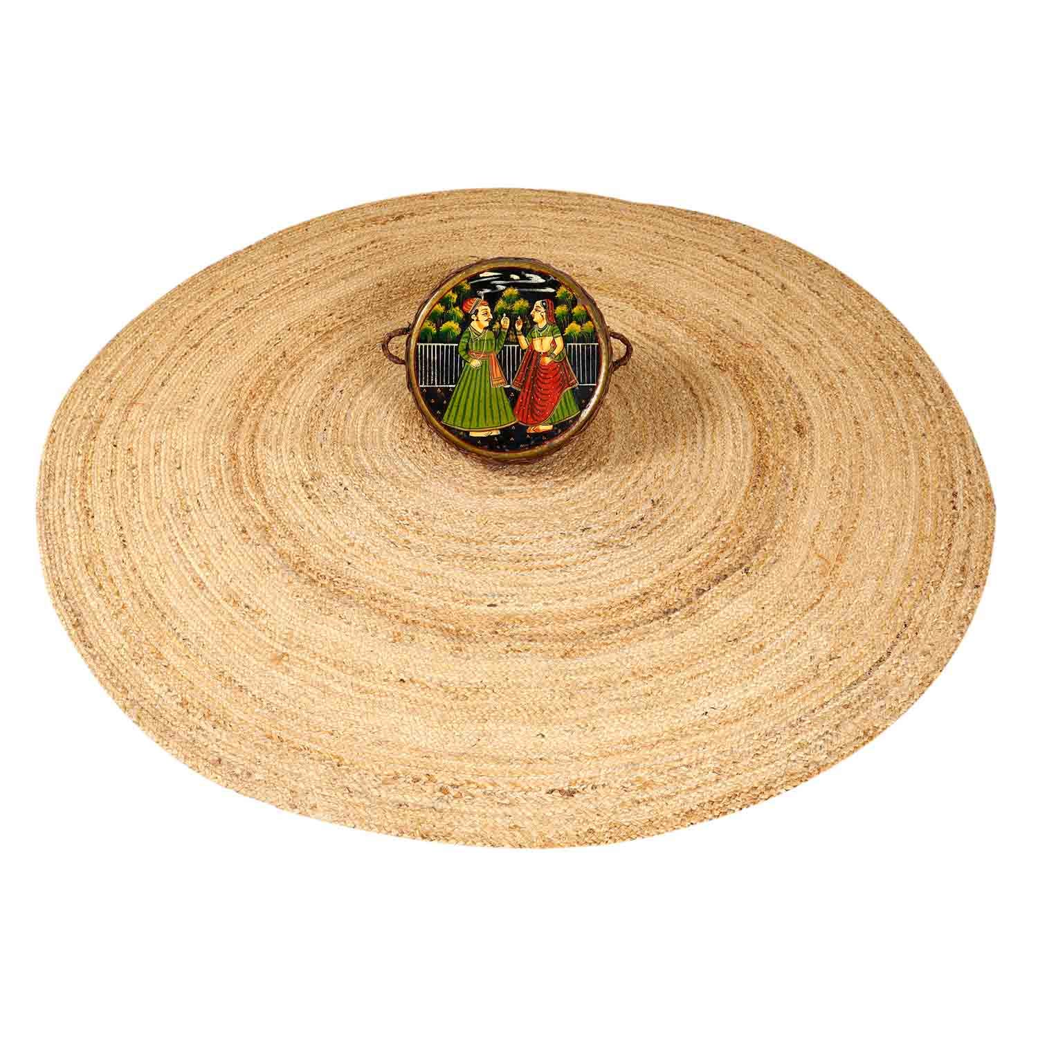 Casa Moro Tappeto in juta Tamani naturale Ø 150 cm rotondo | Tappeto in stile bohémien in 100% fibra naturale di iuta intrecciata a mano | per una casa semplice | MA5818