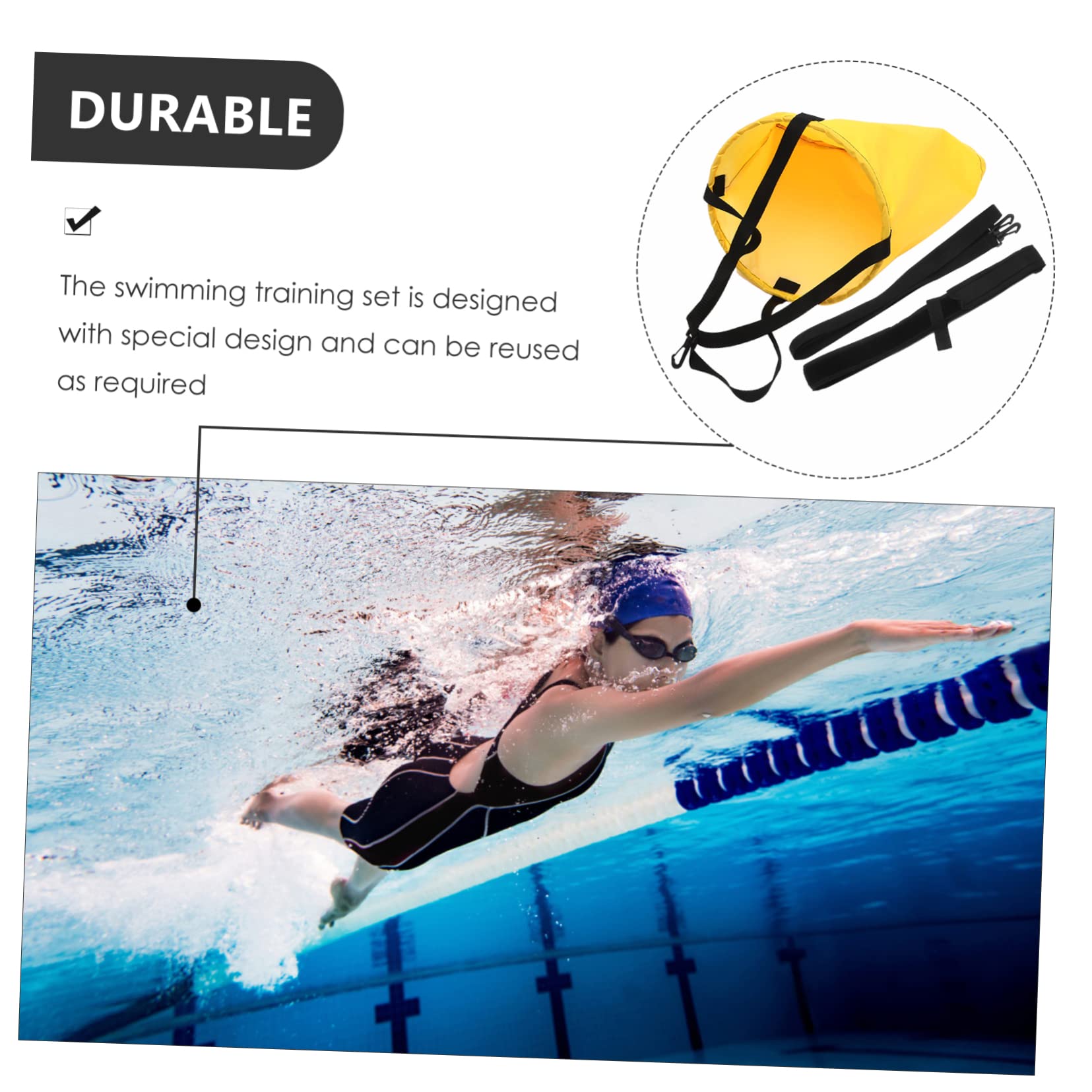 Nuotare con Il Paracadute Attrezzatura da Nuoto Attrezzature per Esercizi in Piscina per Adulti Attrezzatura da Biliardo Corda per Esercizi Panno dell'unità di Elaborazione