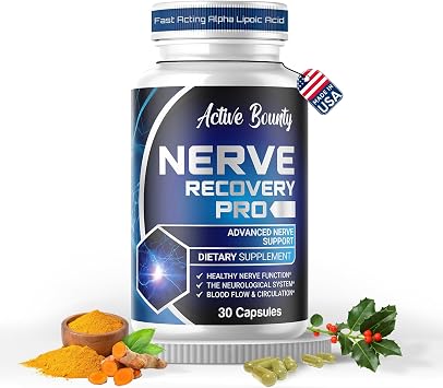 Nerve Recovery Pro Nerve Support Supplement with Alpha Lipoic Acid, Turmeric & Acetyl-L-Carnitine Supports Healthy Nerve Function, Circulation & Blood Flow 30 Capsules - 1 Pack