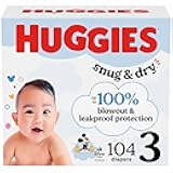 Huggies Size 3 Diapers, Snug & Dry Baby Diapers, Size 3 (16-28 lbs), 104 Count, Packaging May Vary