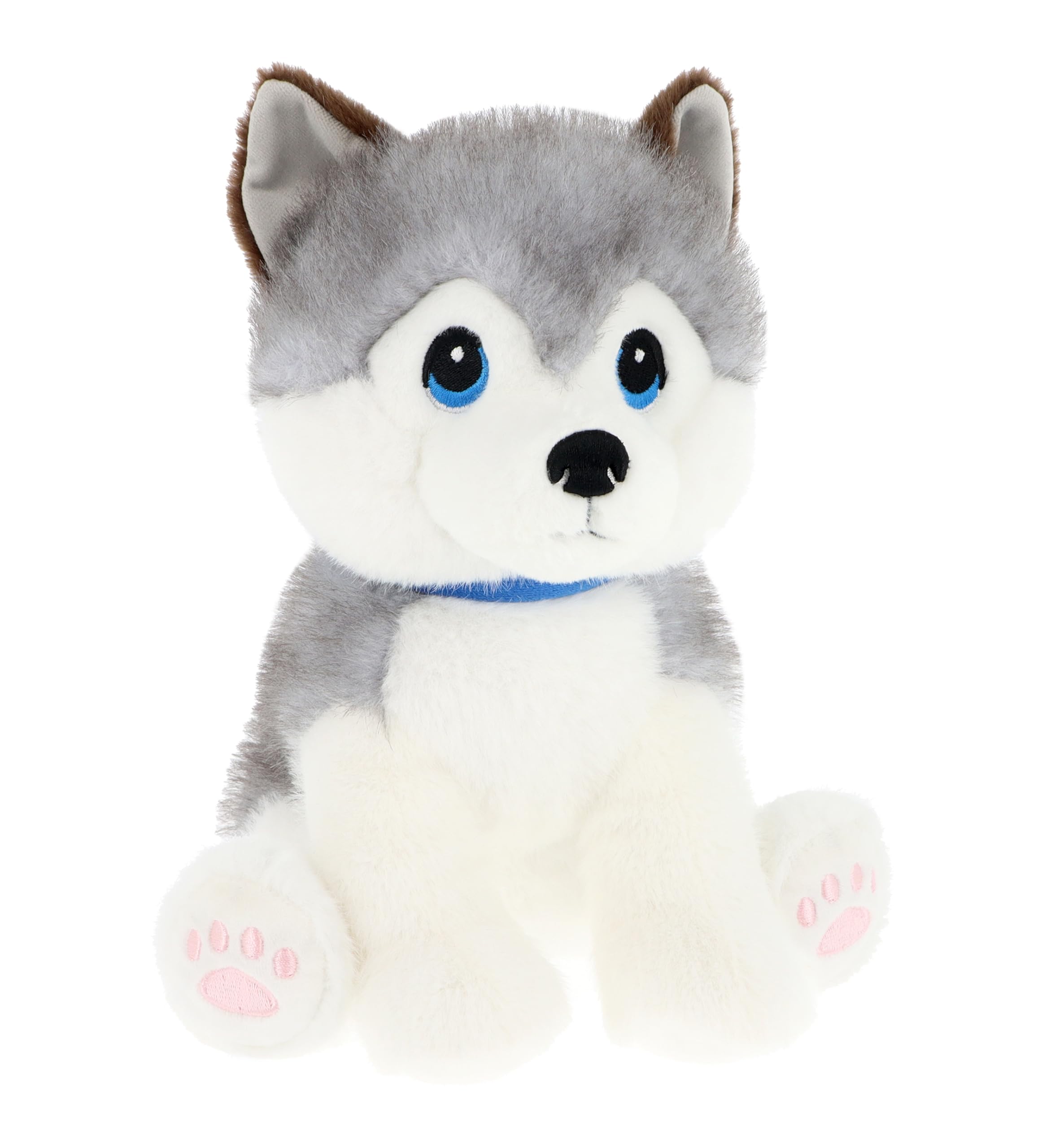 Keel Toys Keeleco Puppy Love Husky 23cm - Plush Toy 100% Recycled - Environmentally Friendly Toy for Children - Soft Toys for kids