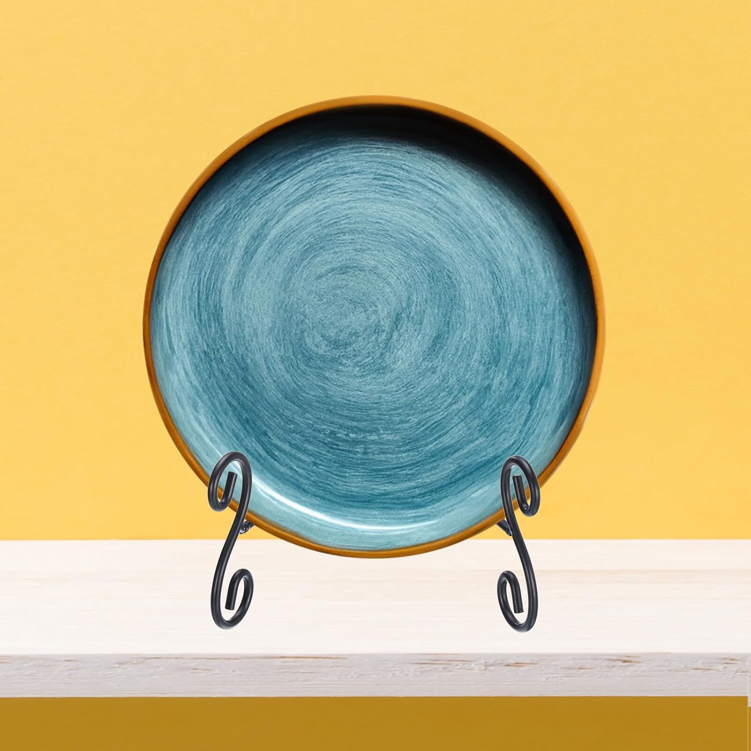 8 Inch Plate Stands for Display Iron Decorative Folding Holders, Black HEVERCH 773