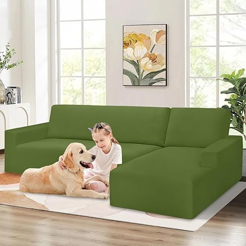 Miniatura 5 de ALIECOM Fundas modulares 100% impermeables para secciones en forma de L, 2 piezas, elásticas, ajustables en forma de L, fundas de sofá para perros y