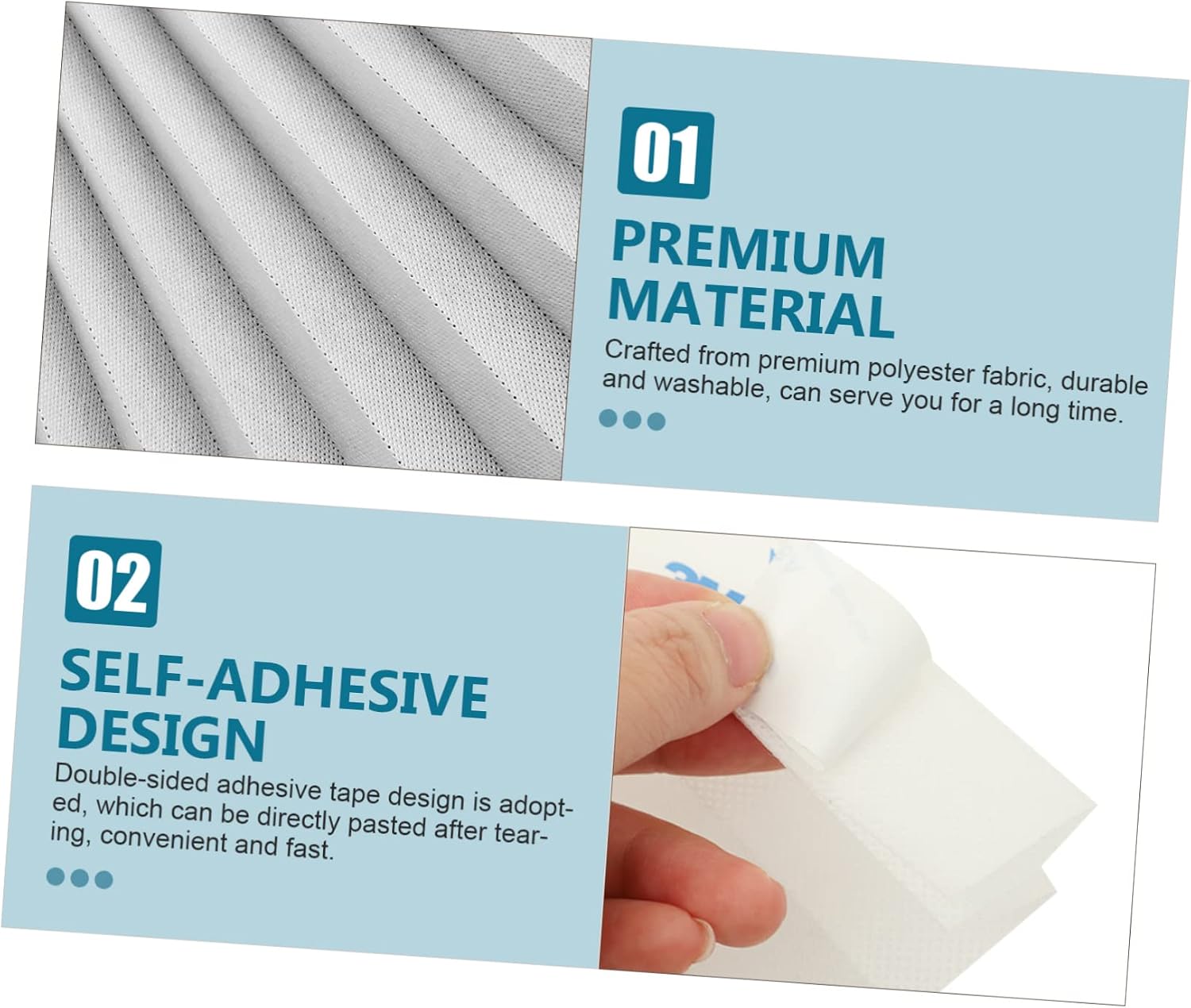 Self Adhesive Pleated Blinds No Drill Temporary Shades for Windows Doors Privacy Curtain for Bedroom Living Room Easy Installation