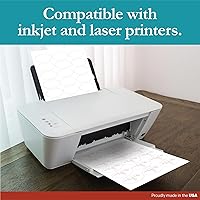 Vista 5 de Premium Label Supply Etiquetas adhesivas ovaladas blancas – 2.5 x 1.5 pulgadas ovaladas – Compatible con láser/inyección de tinta – (18 por hoja)