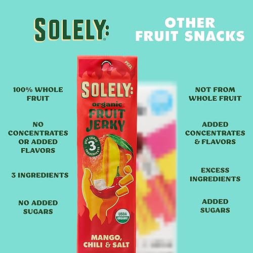 Miniatura 4 de Solely - Charqui de frutas orgánicas Un ingrediente Vegano Sin OGM Sin gluten Sin agregado de azúcar