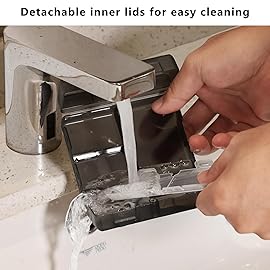 FYY Daily Pill Organizer, 7 Compartments Portable Pill Case Travel Pill Organizer,[Folding Design] Pill Box for Purse Pocket to Hold Vitamins,Cod Liver Oil,Supplements and Medication-Clear Black