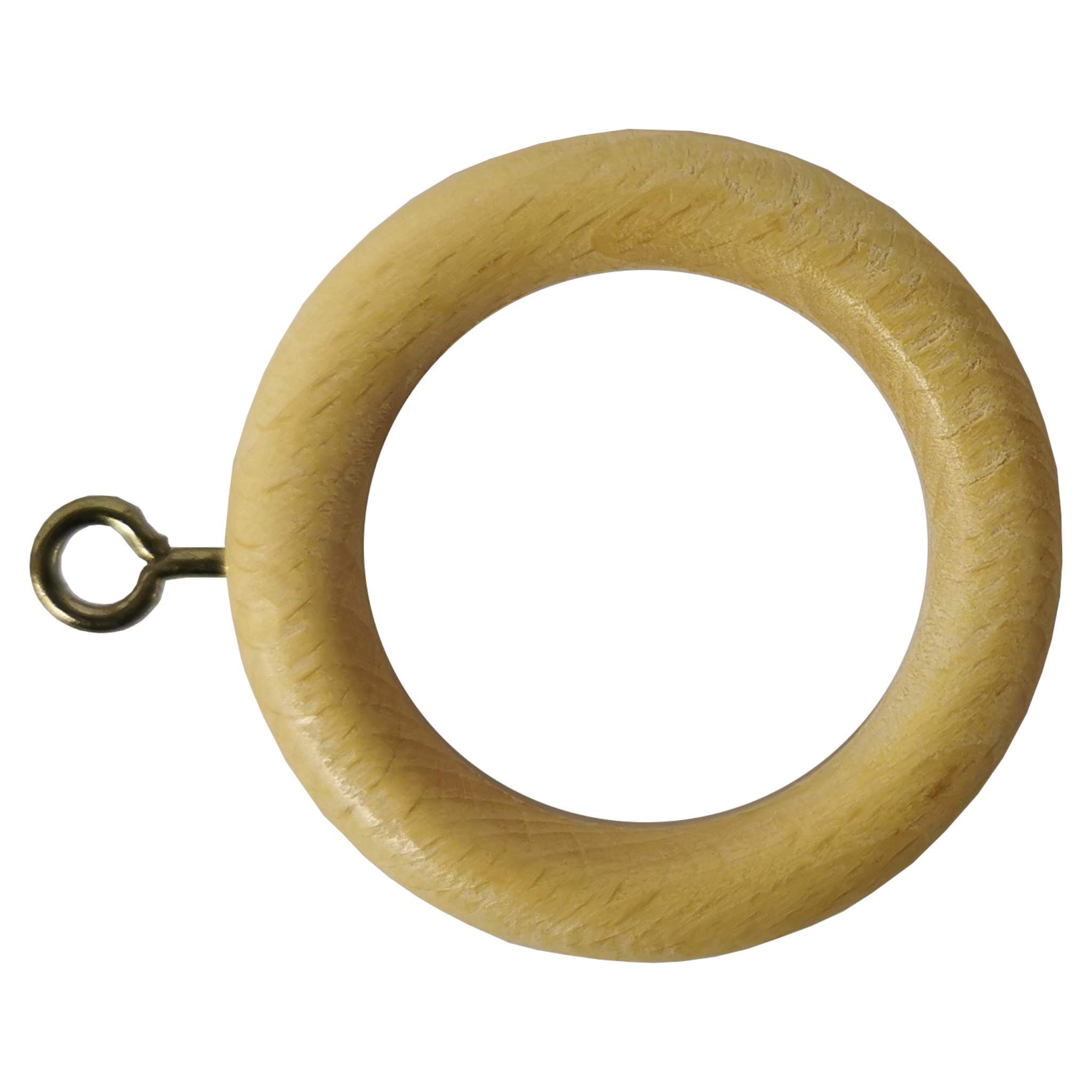 Swish Natural Waxed Pine Wooden Curtain Pole Rings 28Mm Pack Of 6