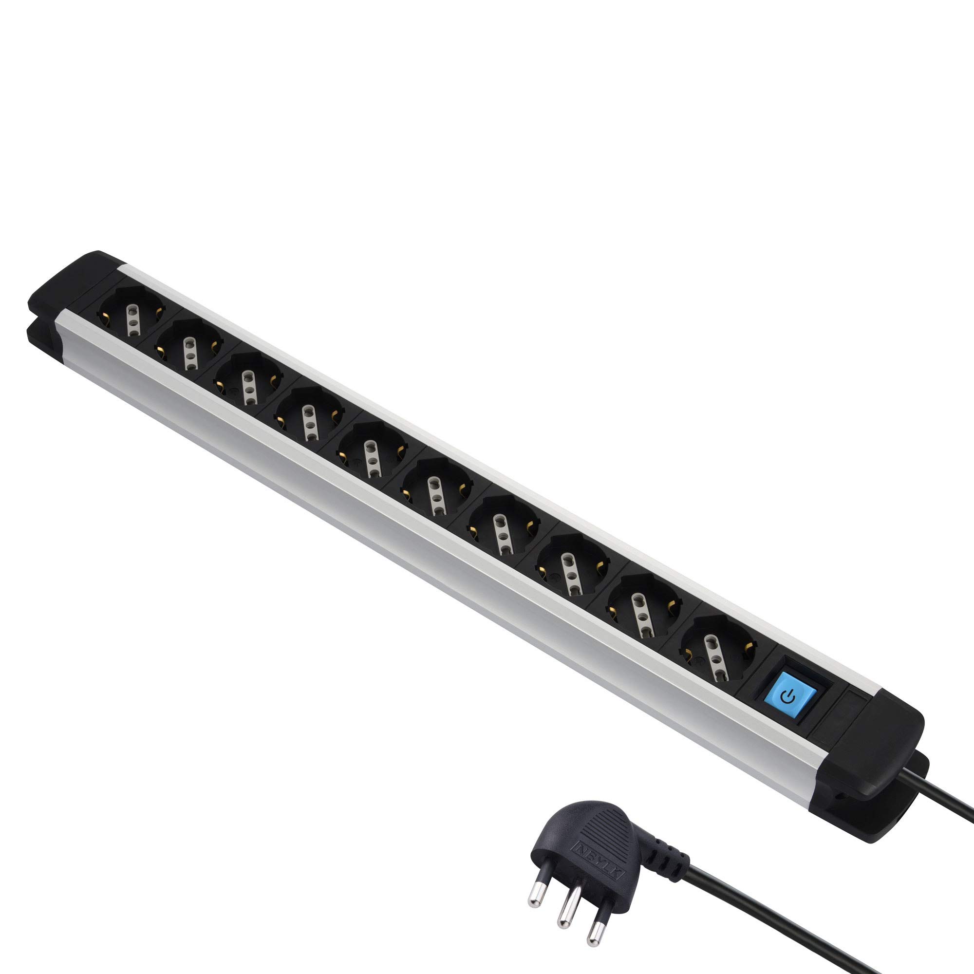 Electraline - Ciabatta multipresa a 4 posti con interruttore, cavo