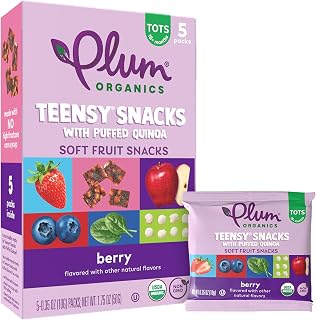 Plum Organics Teensy Fruits, Berry, 5 Count (Pack of 4)