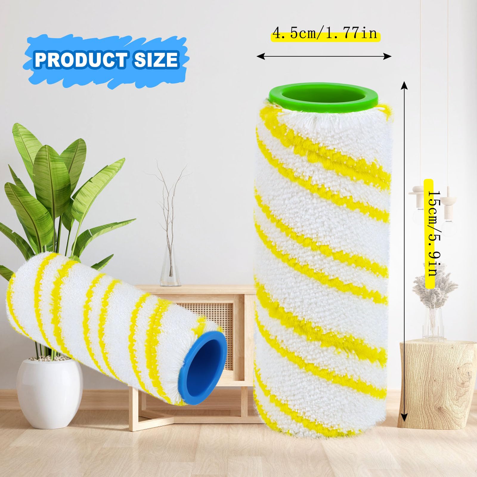 BRIOTA Set Di 4 Rulli Multi-superficie, Set Di Spazzole A Rullo In Microfibra Compatibili Con Karcher FC3 FC5 FC7 FC3D FC5D Rullo Per La Pulizia Dei