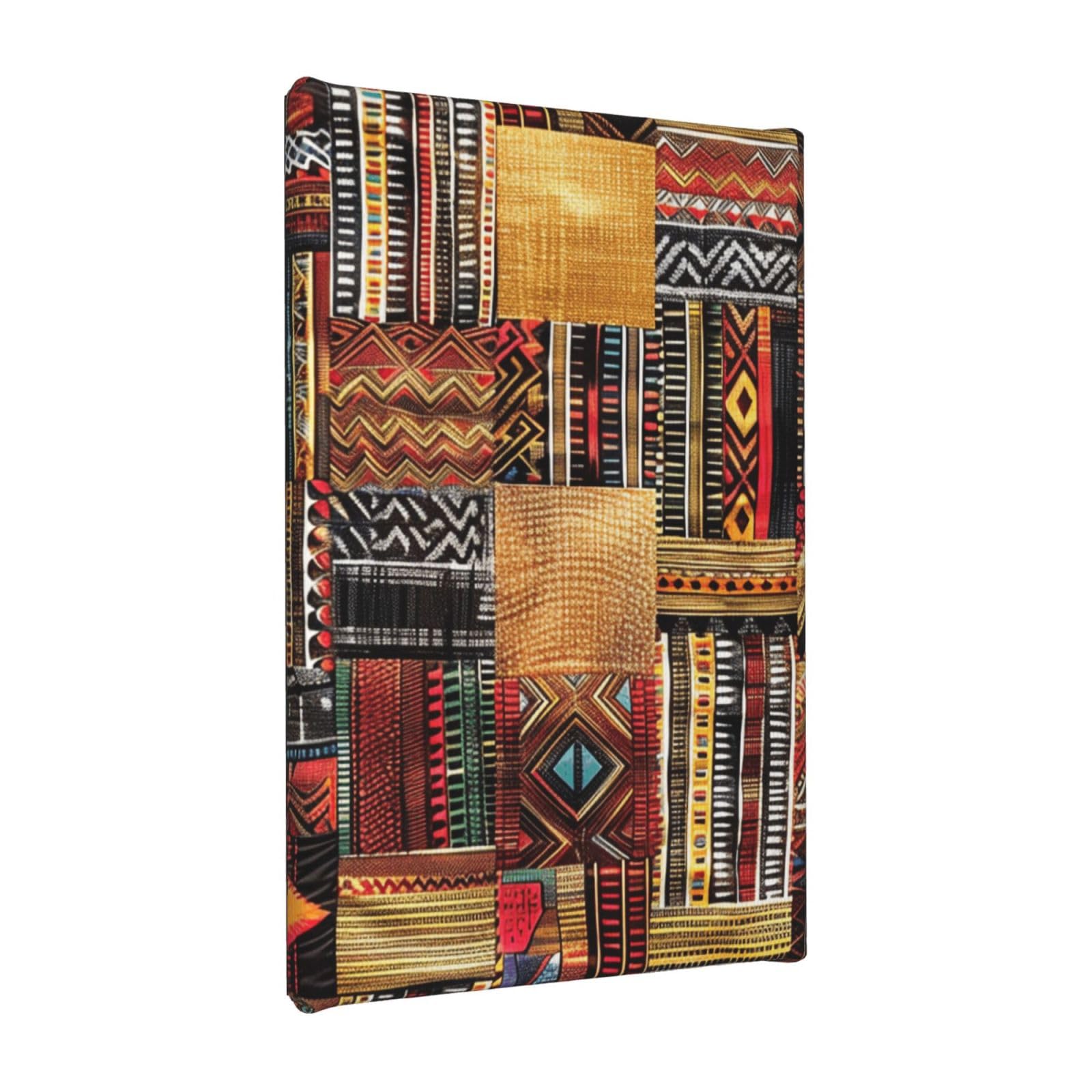 Ykljg African Textile Patchwork Printed Wall Art Canvas Painting 20X30 Cm Wooden Framed Picture Painting Artwork Prints For Bedroom Kitchen Home Office Decor