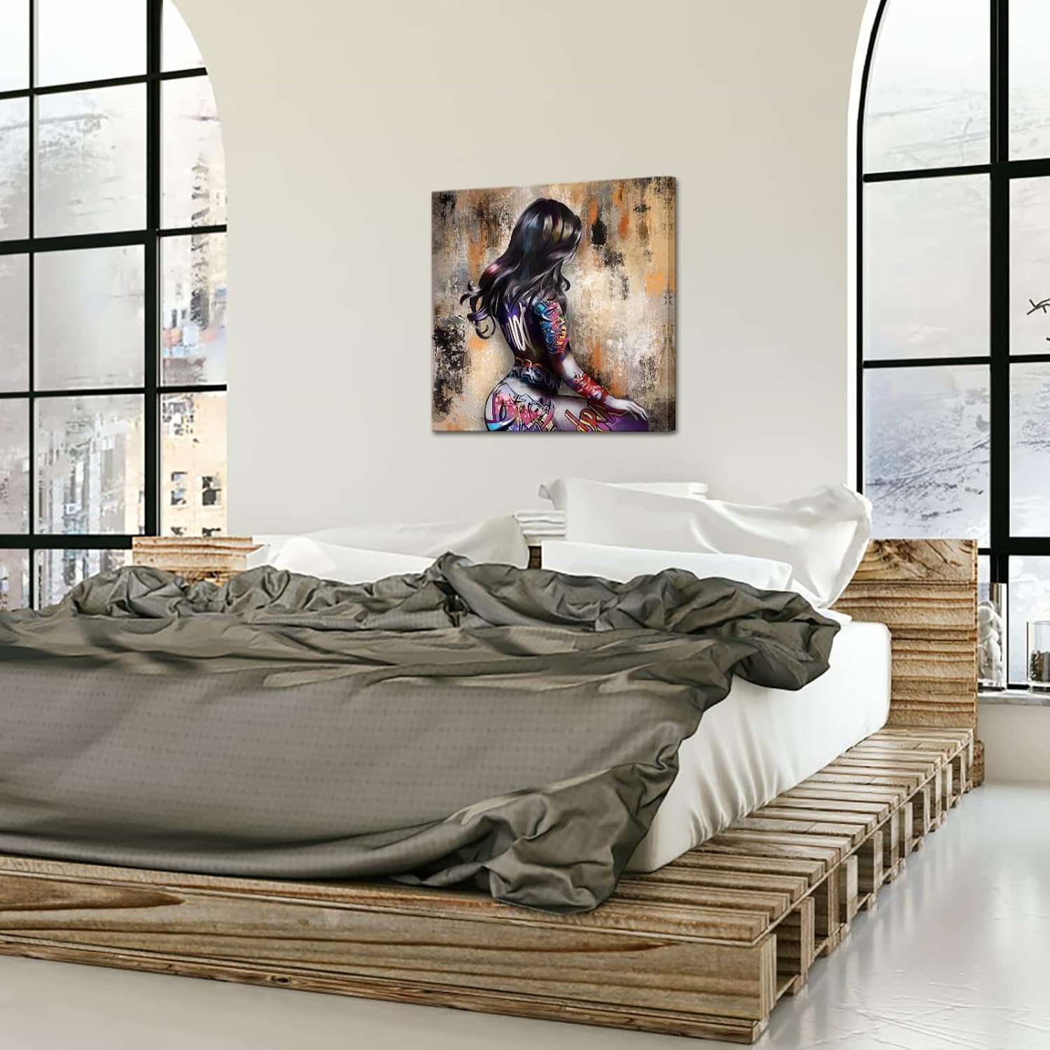 KREATIVE ARTS Canvas Pop Art Wall Art Body Graffiti Street Art Canvas Wall Art Pictures Prints for Living Room Office Home Decoration 24x24inch