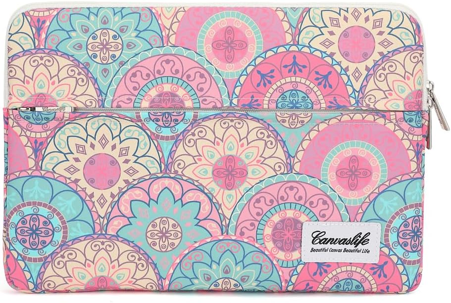 Canvaslife 14 Inch Laptop Case, Shockproof Protective Notebook Sleeve Cover Bag with Accessory Pocket, Durable Carrying Laptop Sleeve Compatible for MacBook HP Lenovo Dell Asus Acer (Bandanna)