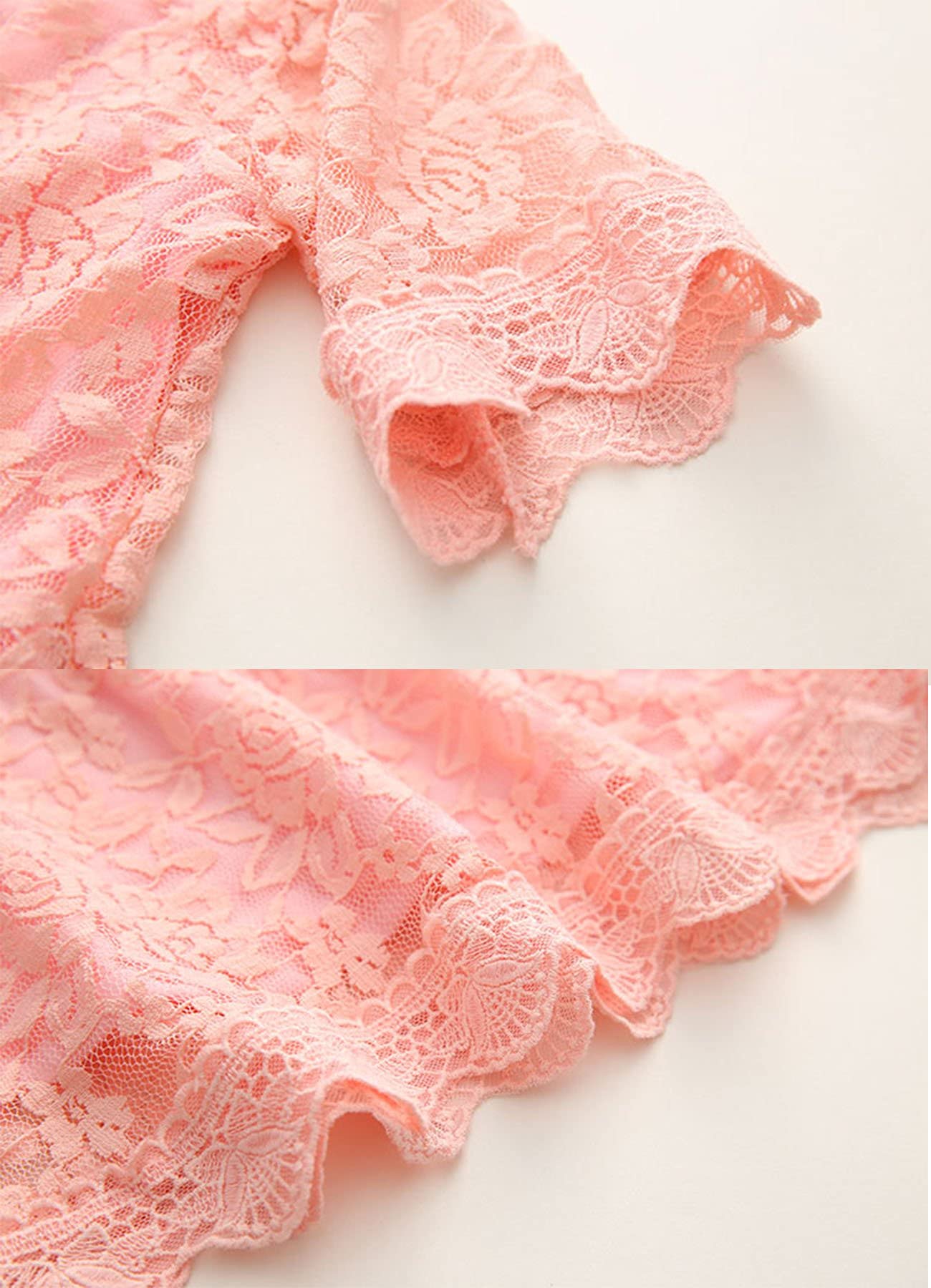 Vestidos de Bautizo Bordado Flor para Niñas 1-14 años Encaje Boda Fiesta