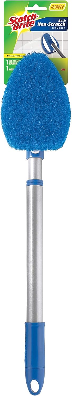 Scotch-Brite, MMM549X4, Bath Scrubber, 1 Each, Blue