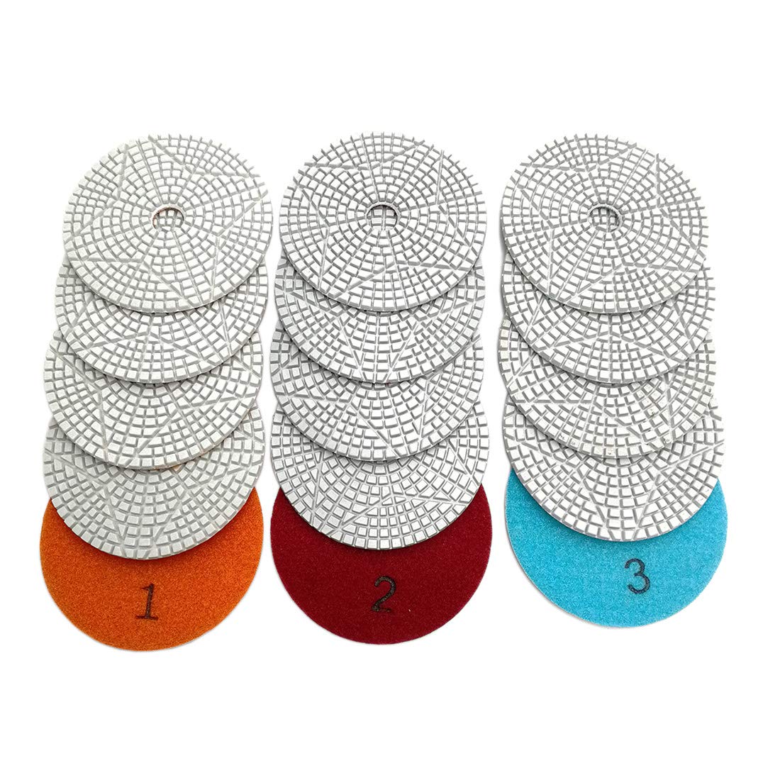 SHDIATOOL 3 Step Diamond Polishing Pads 6PCS Dia 4 inch Premium Resin Bond Sanding Discs for Stone Marble