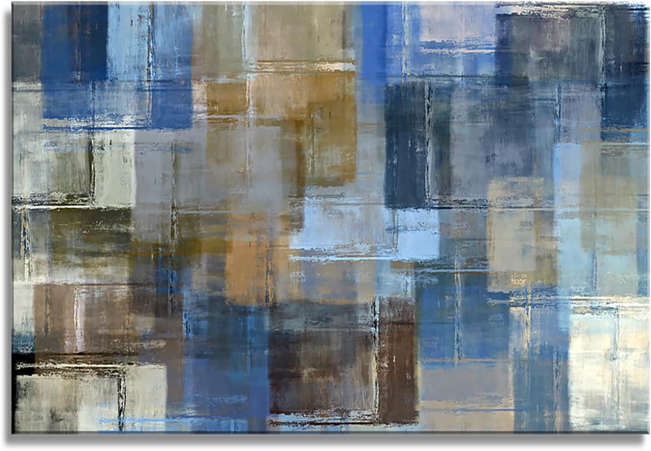 Amazon.com: DZL Art A74881 Large Abstract Wall Art Grey and Blue Canvas ...