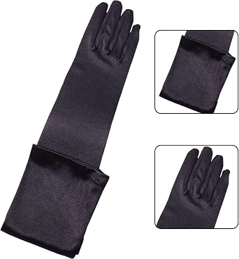 Long Satin Gloves Evening Gloves for Women Girls,Opera Elbow Length Gloves