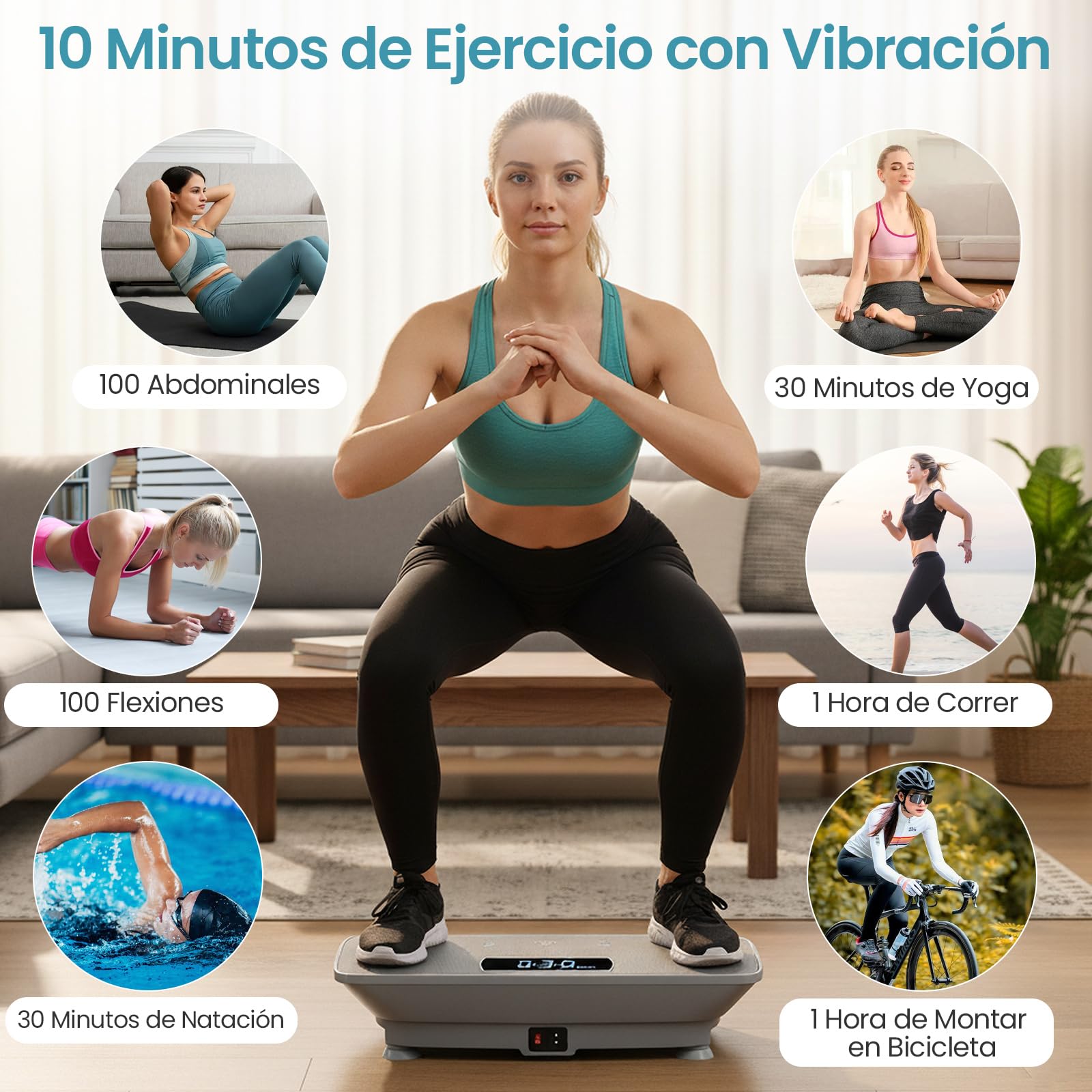 COSTWAY Plataforma Vibratoria Muscular, Plataforma Vibración con Sensor de Gravedad, 10 Intensidades Ajustables, Mando a Distancia, Bluetooth, Máquina de Entrenamiento para Hogar