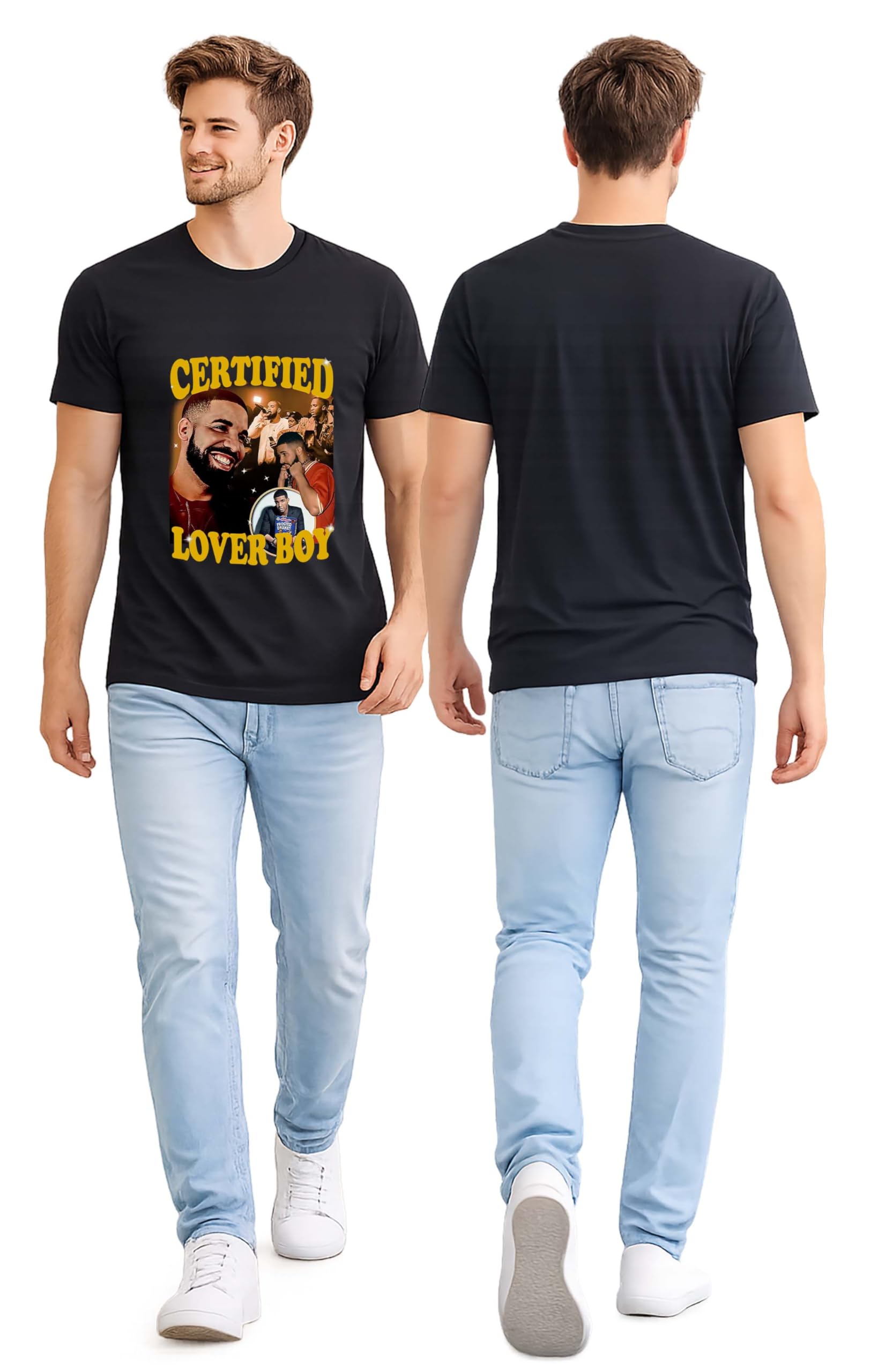 - Men Cotton Round Neck Graphic T-Shirt | Regular Fit Adult | Soft & Breathable | Casual Streetwear | Hip Hop Collection