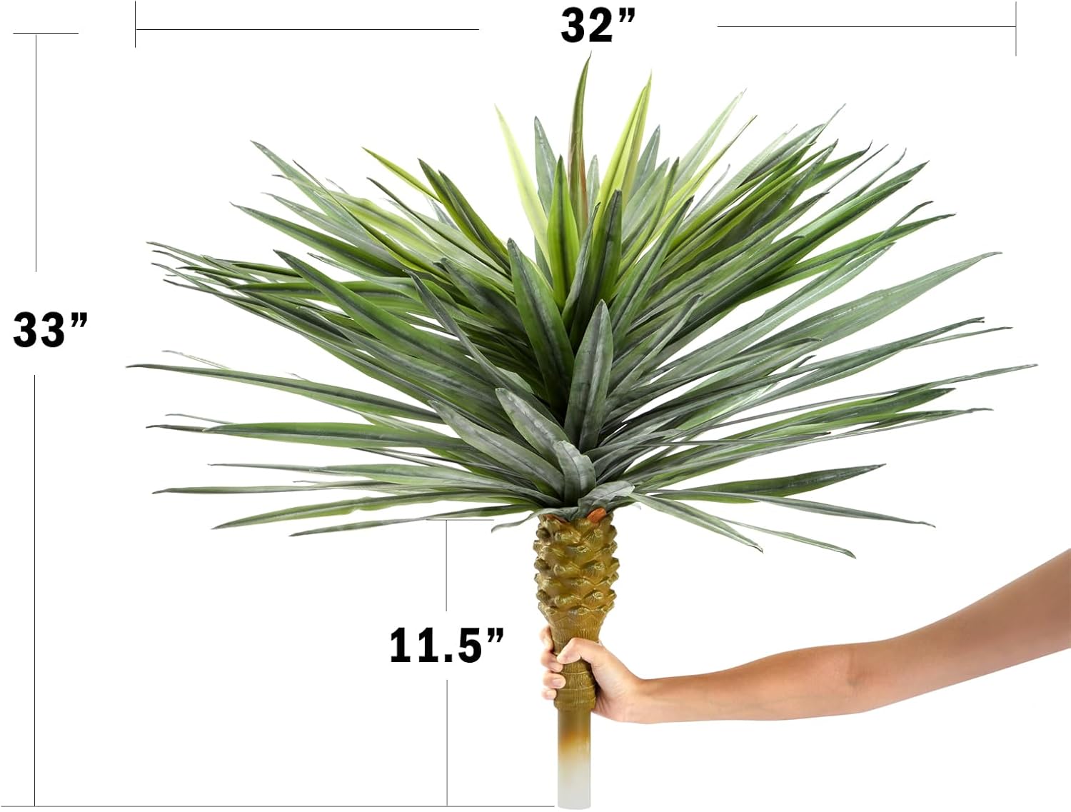 Saki Décor Artificial Agave Plant, 33 Inch Lifelike Faux Agave Succulent for Outdoor Patio & Garden - UV Resistant Big Unpotted Floor Plant for Porch, Yard & Indoor Home Decor (Green) - Image 2