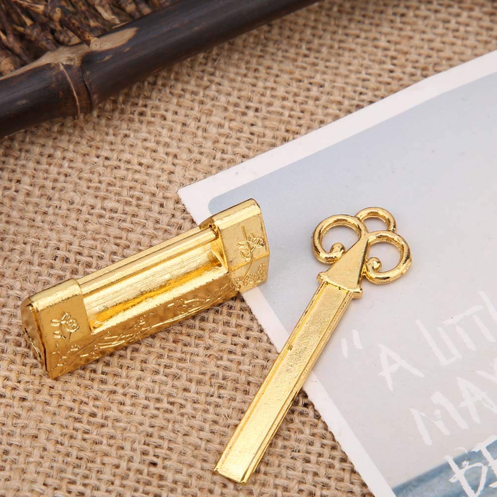 Lucchetto Vintage Cinese Con Chiave A Fiore - Ideale Per Scatole E Cassetti - Foto 1