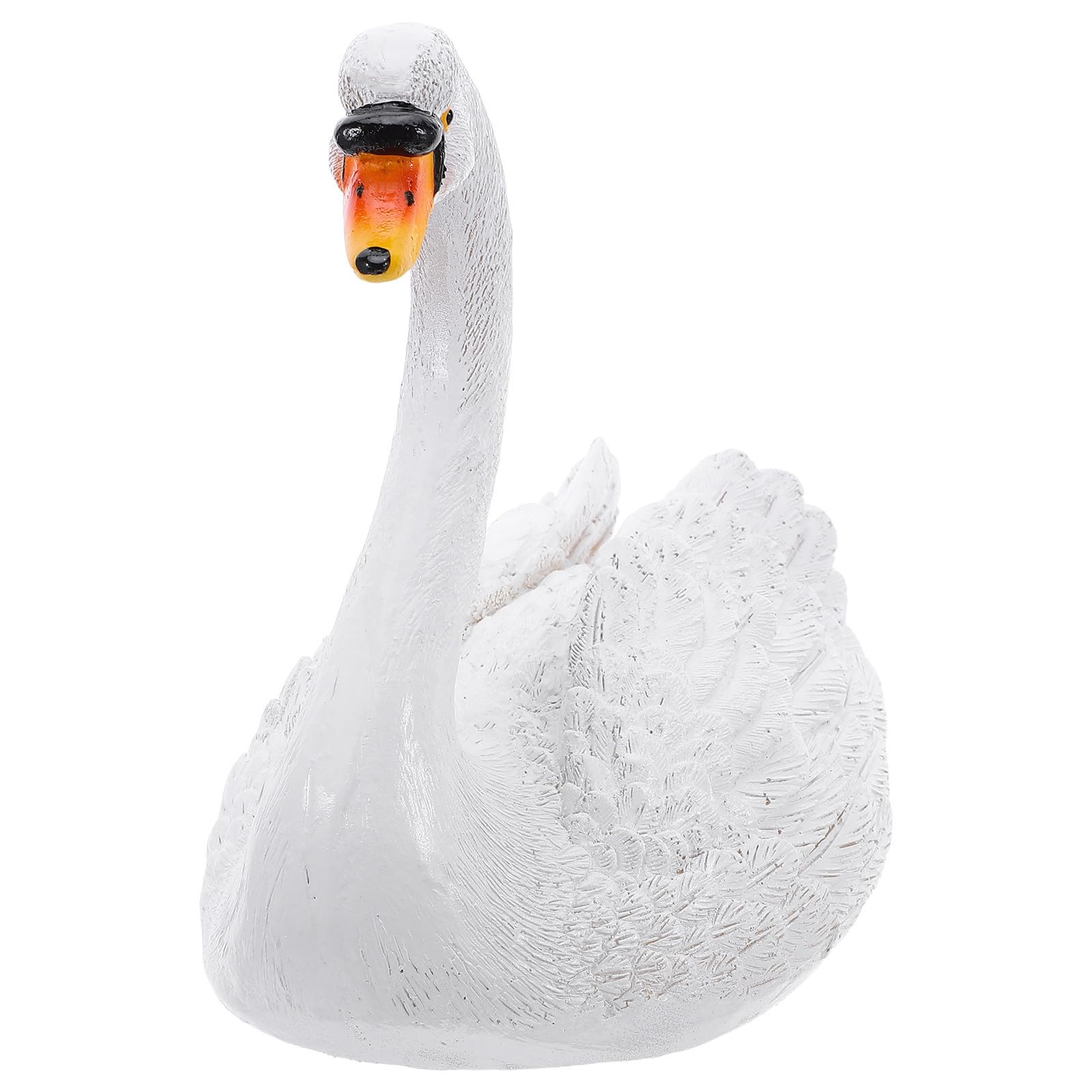 Figure décorative de cygne flottant extérieur en résine pour ornement de jardin