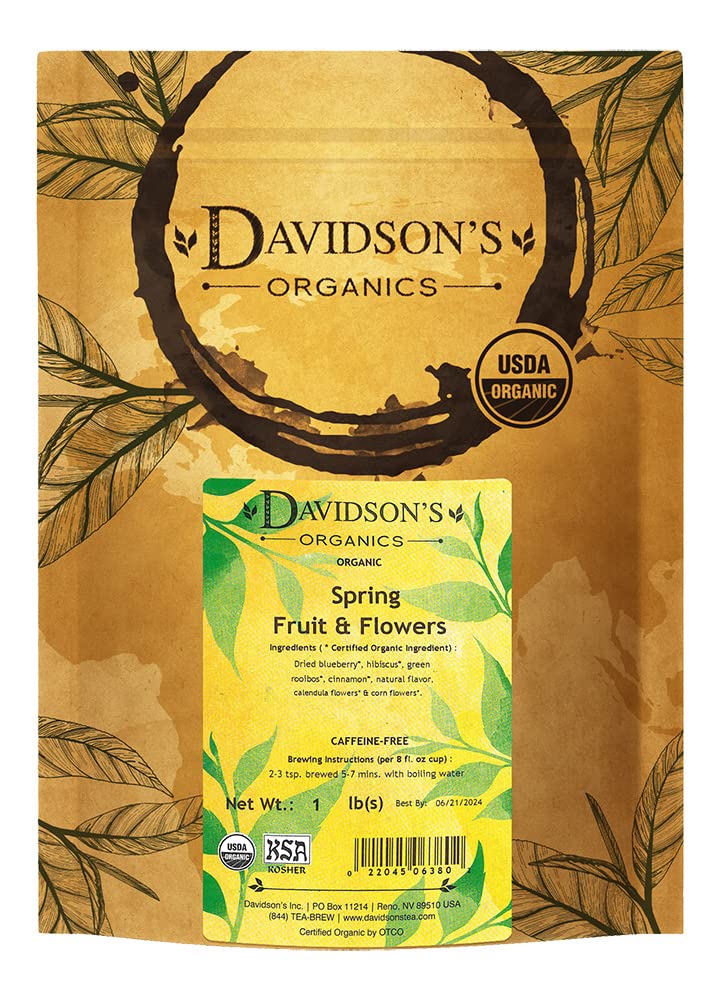 Davidson'sOrganics, Spring Fruit & Flowers, Loose Leaf Tea, 16-Ounce Bag