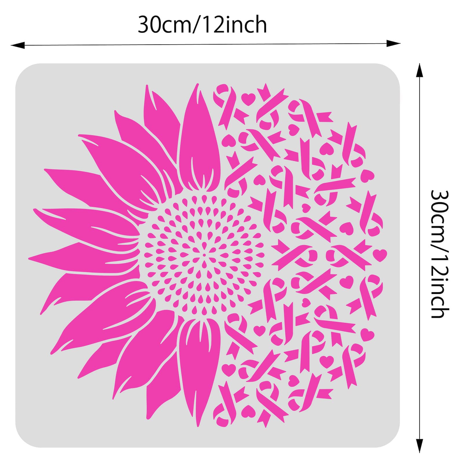 amazon-com-benecreat-12x12-inch-breast-cancer-prevention-floral-ribbon-stencil-sunflower-pattern-square-plastic-drawing-painting-stencils-templates-for-painting-on-walls-wood-arts-and-crafts