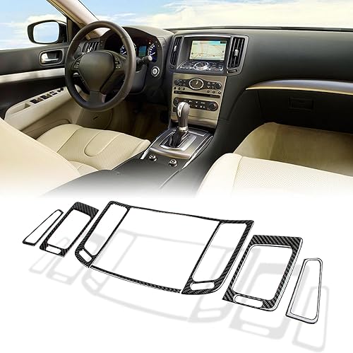 AeroBon Moldura interior de fibra de carbono real compatible con Infiniti G35 G37 Sedan 2007-2013 y G37 Coupe 2007-2015 Coupe Front Air Vent Trim