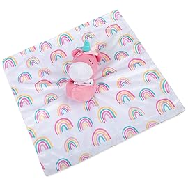 Minky Animal Snuggler Lovey Blanket for Kids, Babies, Boys, Girls, Gender Neutral Security Blanket with Stuffed Animal (Enchanting Unicorn)