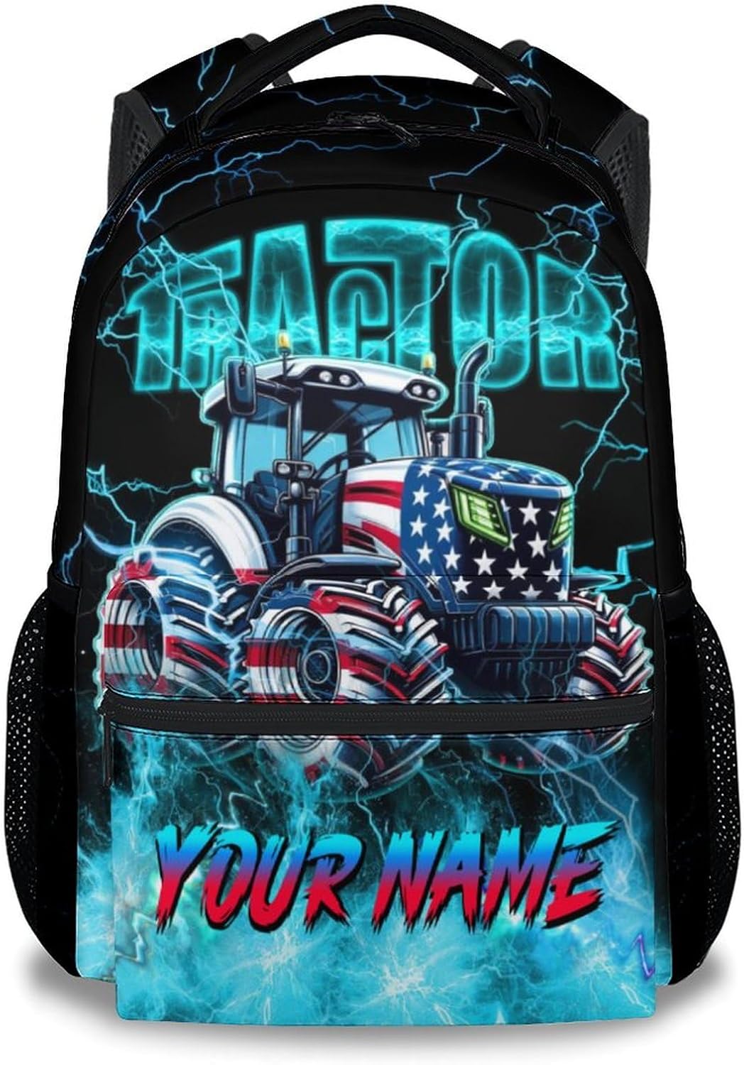 Personalized Boys Backpack, Dinosaur Backpacks for Kids, 17 Inch Custom Toddler School Bag with Name, Motorcycle Bookbags for Elementary