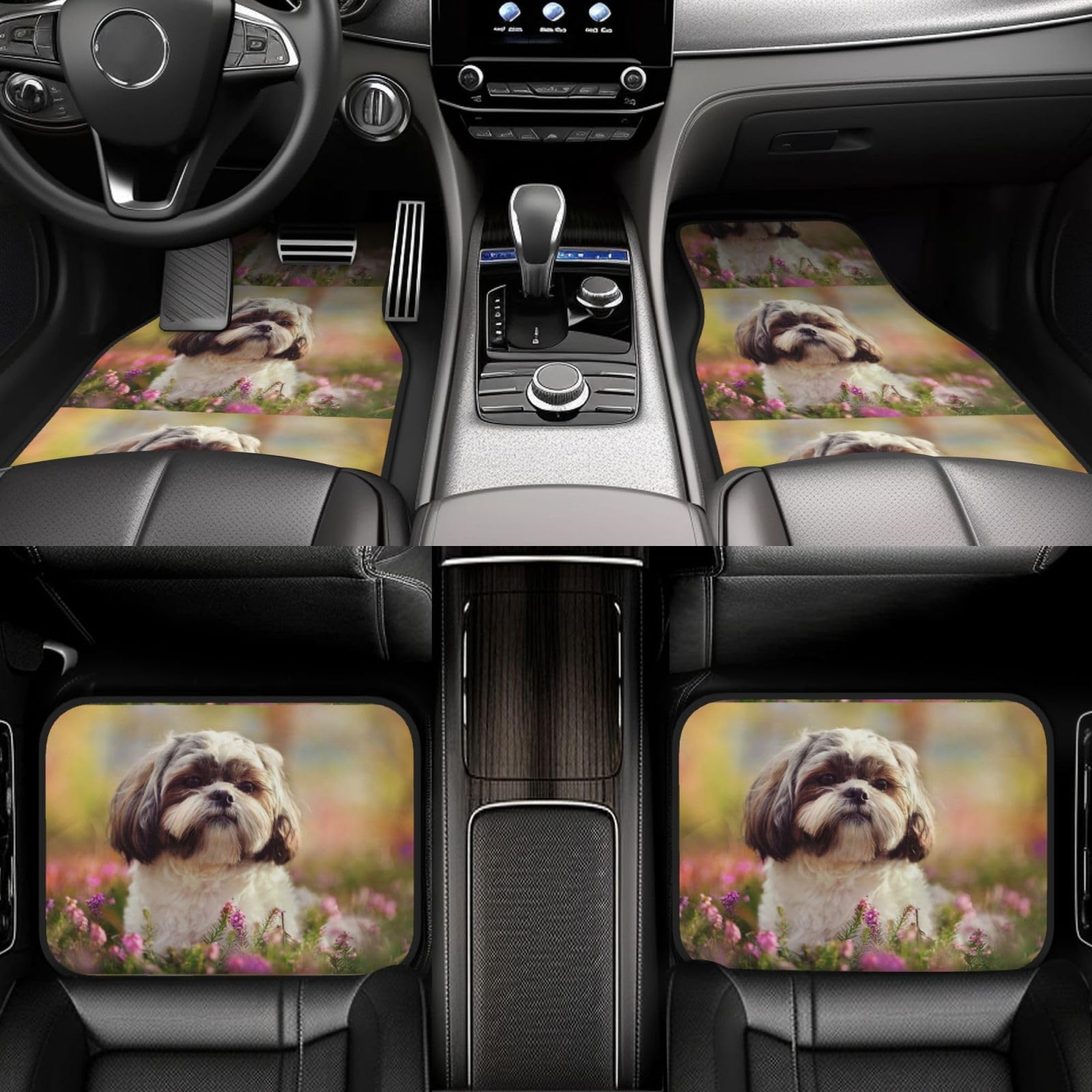 Shih Tzu Hund, 4er-Set Auto-Fußmatten, Neopren-Fußmatten für Fahrzeuge, rutschfeste Auto-Fußmatten, Autozubehör