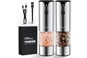 HexClad Electric Salt and Pepper Grinder Set with Rechargeable and Adjustable Coarseness