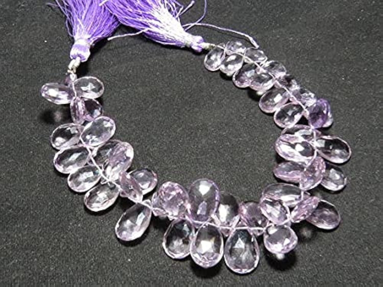 Améthyste rose naturelle en poire facettée LKBEADS de qualité gemme