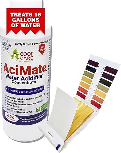 El acidificador de agua AciMate mantiene el agua de pollo limpia y saludable (4 onzas)