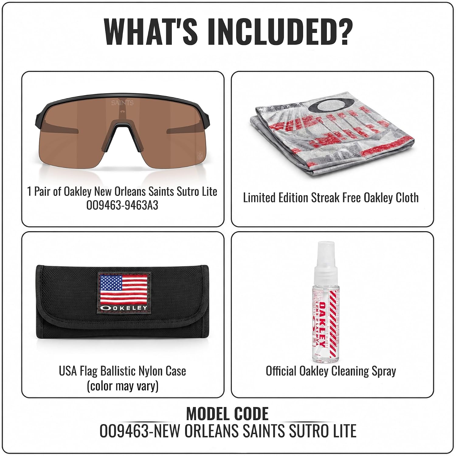 Oakley New Orleans Saints Sutro Lite OO9463 Sunglasses With Official Kit image 2