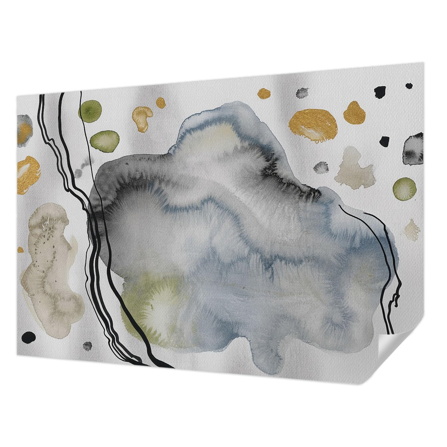 Papier peint photo pour chambre et salon design aquarelle abstraite lavable 152x104cm
