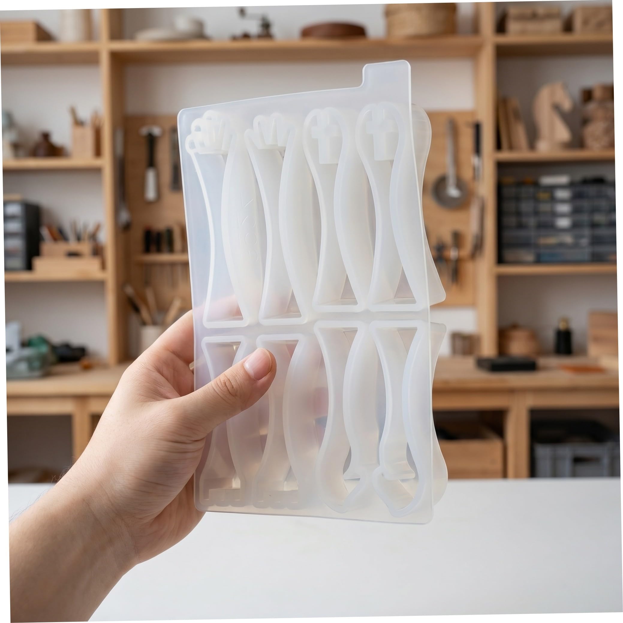 Healvian 2 Piezas Molde de Silicona para Piezas de Ajedrez DIY Fácil Desmoldeo y Flexible, Bandeja de Color Claro para Fundición de Resina Epoxi para Manualidades Infantiles