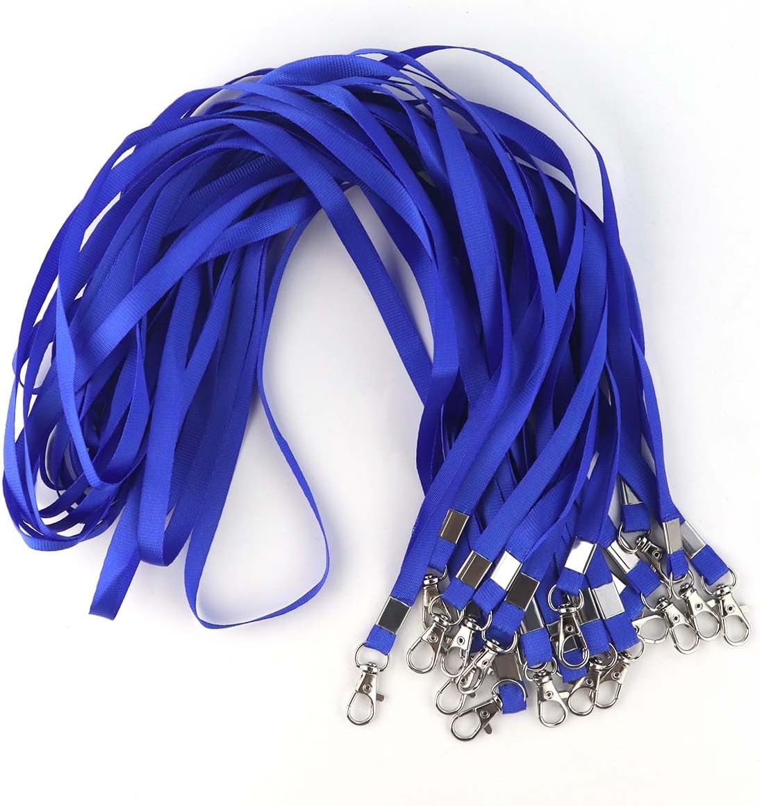 Premium Bulk Navy Blue Lanyards - 17.38 Inch Flat Lanyards with Clip Swivel Hook Detachable Buckle (20 Pack) - Image 8