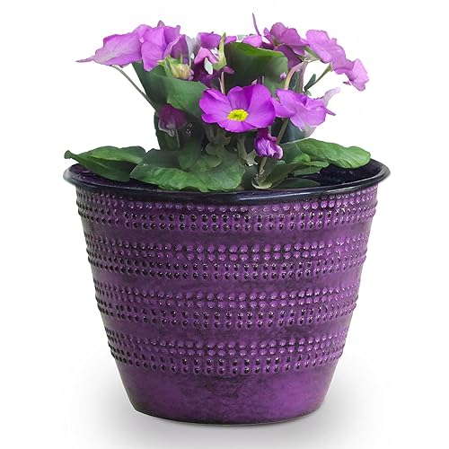 Headwind Glazed Ironstone Boutique Collection Cobblestone Plant Pot – Plum