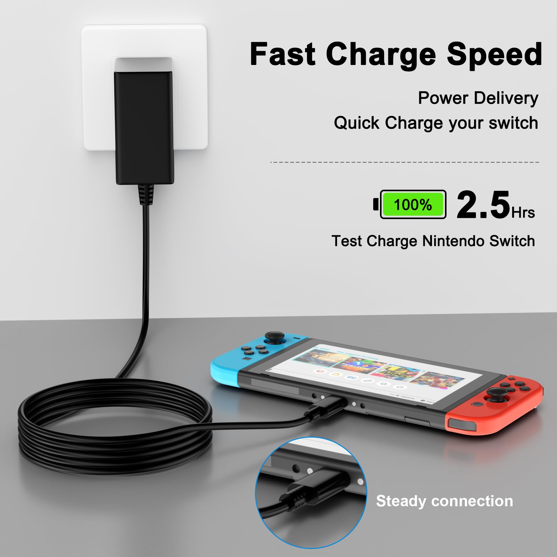 Amazon.com: Charger for Nintendo Switch AC Power Nintendo Supply