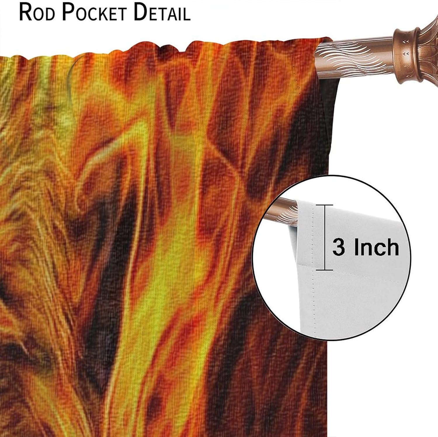 Fire Cool Lion Blackout Window Curtain Burning Flame Lion for Baby Boys Bedroom Nursery Children Drapes 2 Panels 42x45 Inch
