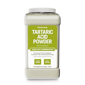 Coolinario Tartaric Acid Powder 1 GAL - 5.8 LBS Food Grade Acidulant