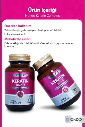 Nondo Keratin Kompleks 30 Tablet (Hydrolize Keratin Biotin At Kuyruğu Isırgan Otu Koenzim Q10)
