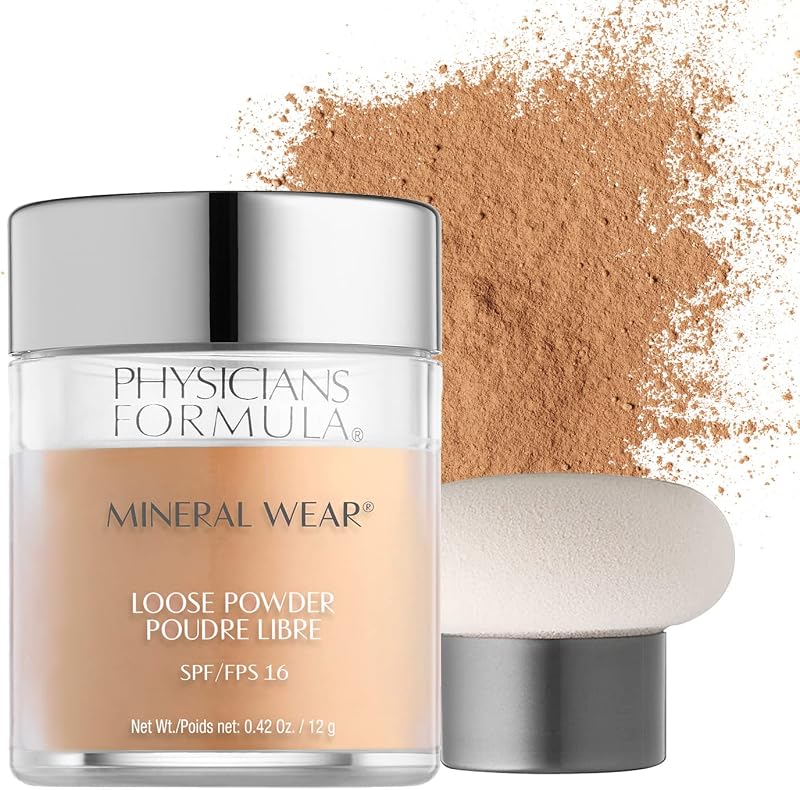 Physicians Formula Mineral Wear Polvo suelto sin talco Cremoso Natural y beige medio, Probado dermatológicamente, Probado clínicamente