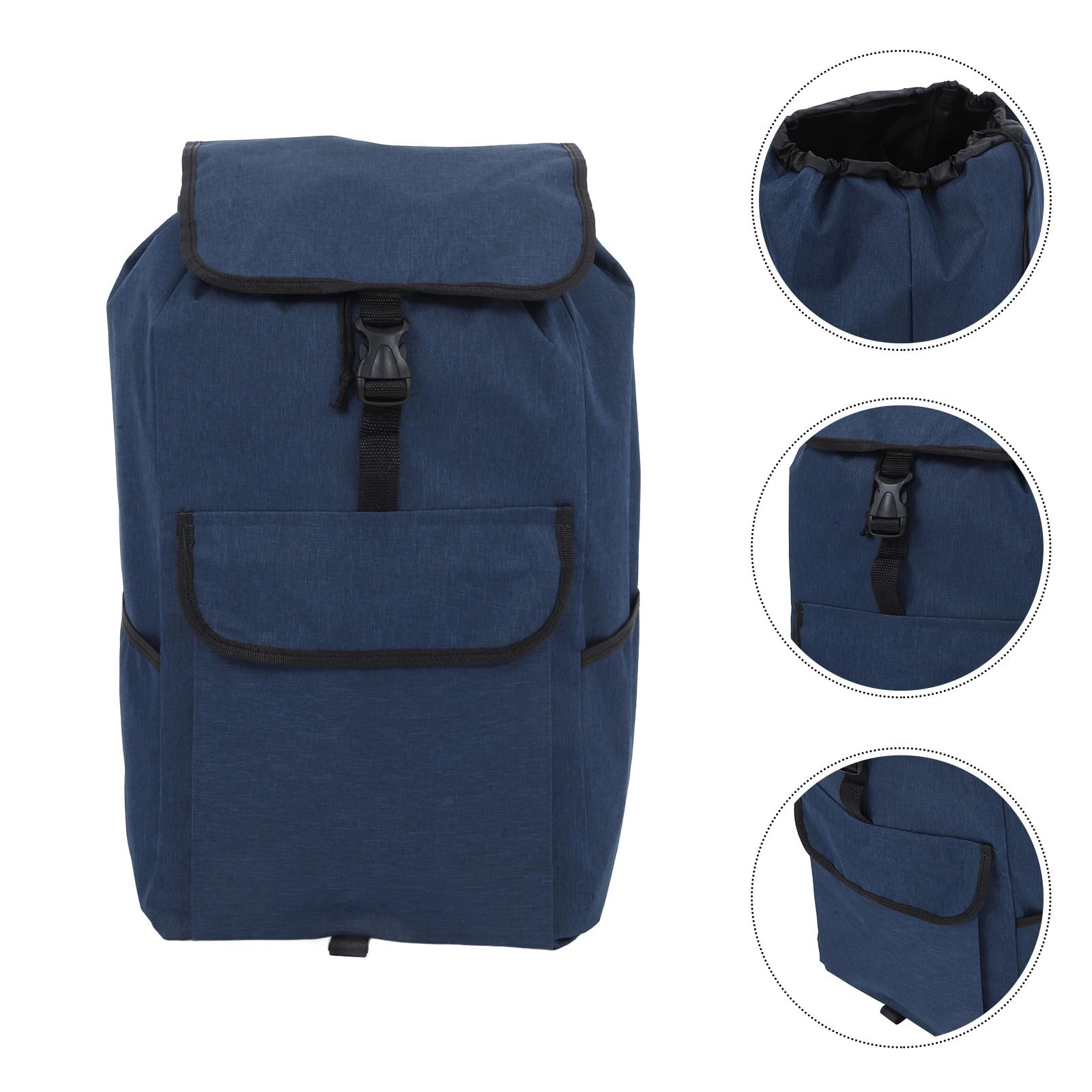 Bolsa de Reemplazo y Diseño Plegable con Bolsillos Laterales Azul de Tela Oxford para Carrito de para Uso Cotidiano y