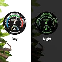 Vista 3 de WACOOL Mini Analog Thermometer Hygrometer 2 Pack, Dial Temperature Humidity Gauge Terrarium Thermometer Celsius and Fahrenheit, Night Luminous